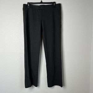 Betabrand Classic Dress Pants Women's Large Petite Gray Stretch Yoga Pull On